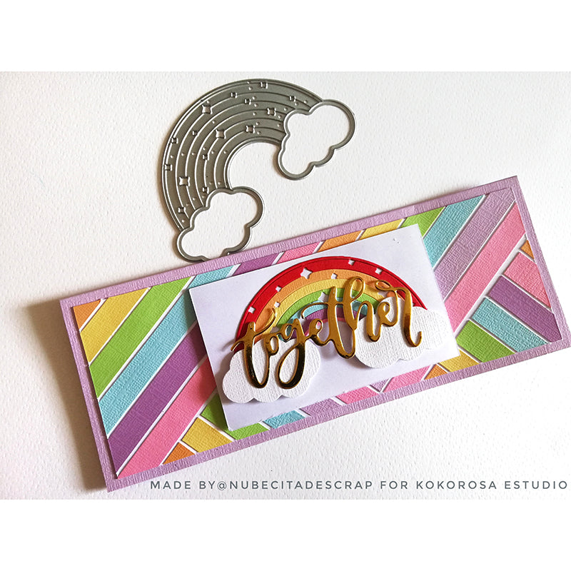 Kokorosa Metal Cutting Dies with Rainbow and Clouds