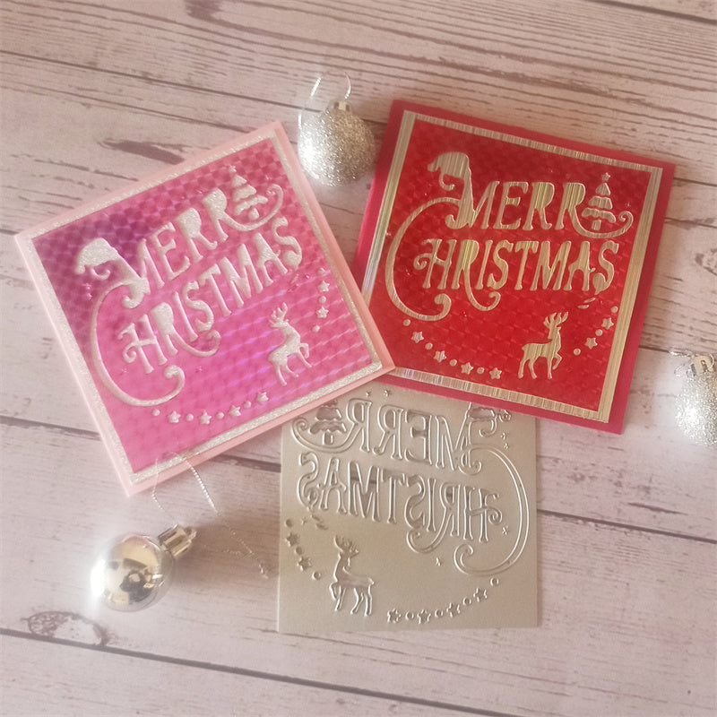 Kokorosa Metal Cutting Dies with Merry Christmas Square Background Board