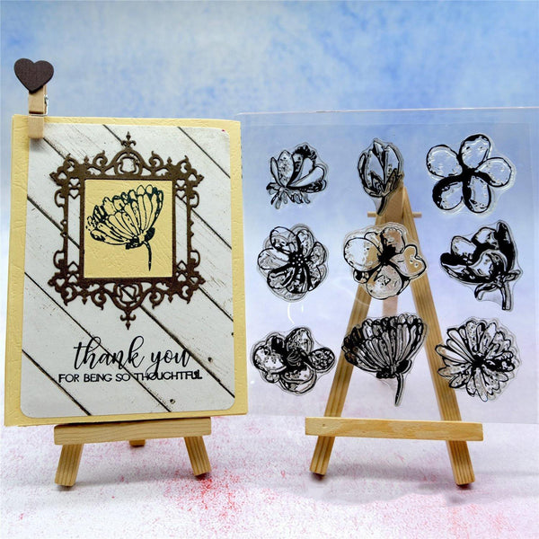 Kokorosa Oil Painting Style Flowers Stamps