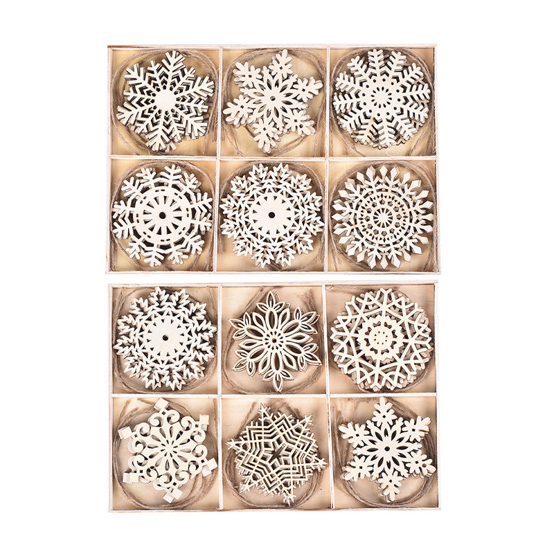 Kokorosa Wooden Decoration Doodle Snowflakes Door Pendant