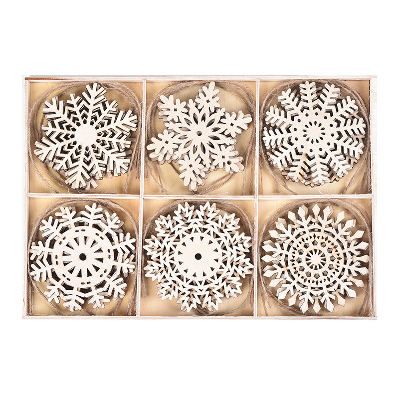 Kokorosa Wooden Decoration Doodle Snowflakes Door Pendant