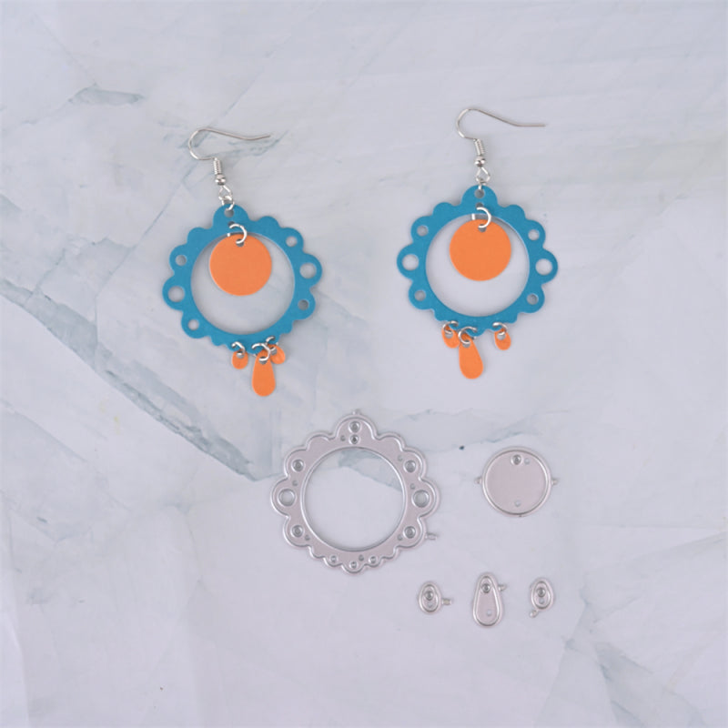 Kokorosa Earring Cutting Dies with Round Hollow Irregular Pattern