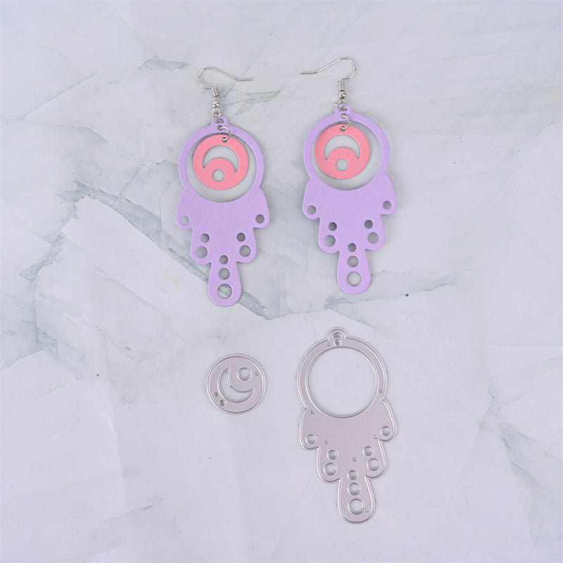 Kokorosa Earring Cutting Dies with Round Hollow Irregular Pattern