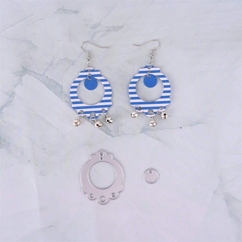 Kokorosa Earring Cutting Dies with Round Hollow Irregular Pattern