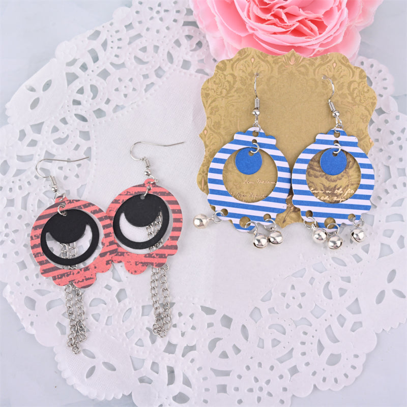 Kokorosa Earring Cutting Dies with Round Hollow Irregular Pattern