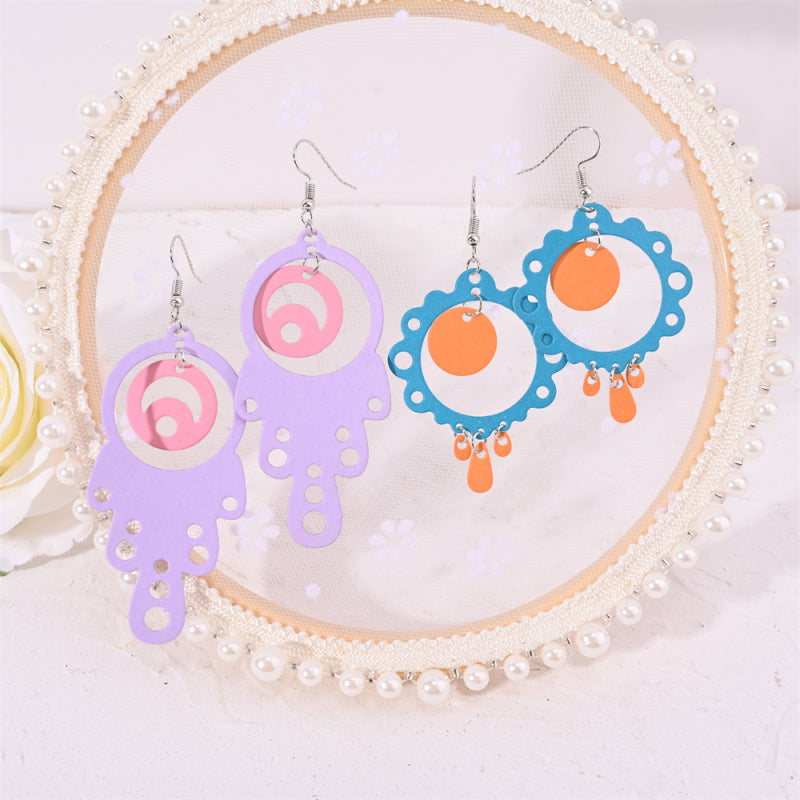 Kokorosa Earring Cutting Dies with Round Hollow Irregular Pattern