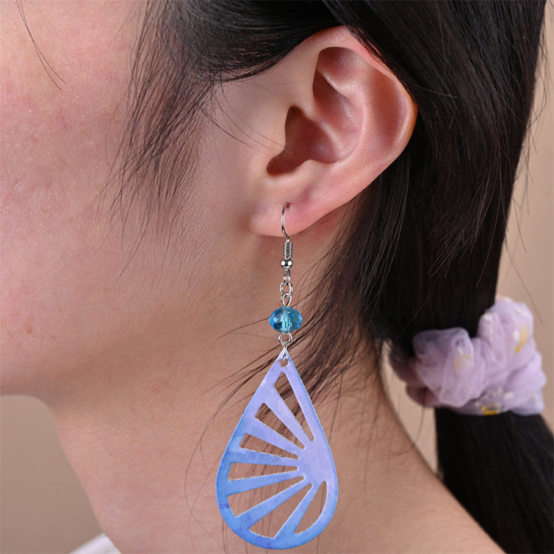 Kokorosa Earring Cutting Dies with Teardrop-shaped Geometric Pattern