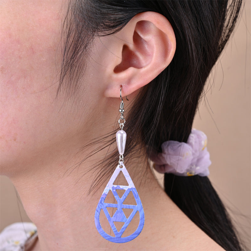 Kokorosa Earring Cutting Dies with Teardrop-shaped Geometric Pattern