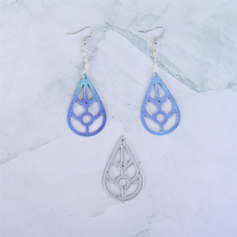 Kokorosa Earring Cutting Dies with Teardrop-shaped Geometric Pattern