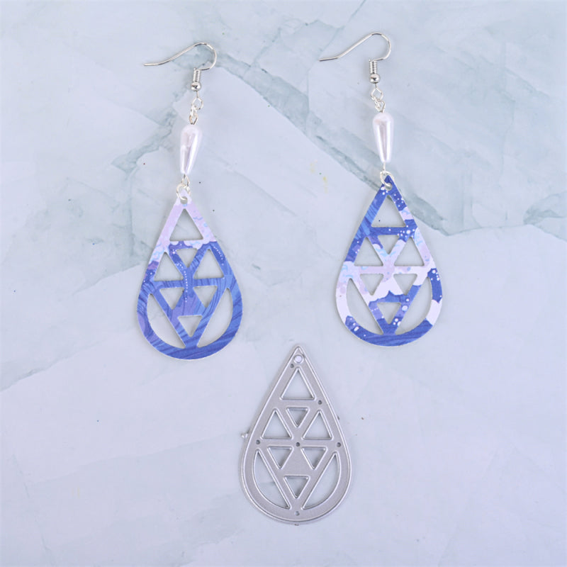 Kokorosa Earring Cutting Dies with Teardrop-shaped Geometric Pattern