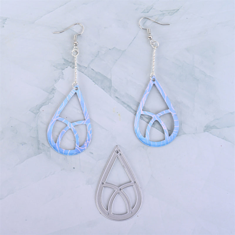 Kokorosa Earring Cutting Dies with Teardrop-shaped Geometric Pattern