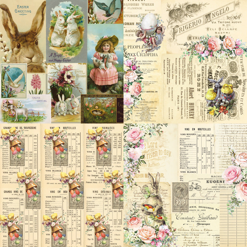 Kokorosa 24PCS  6" Easter Bunnies Cardmaking Paper
