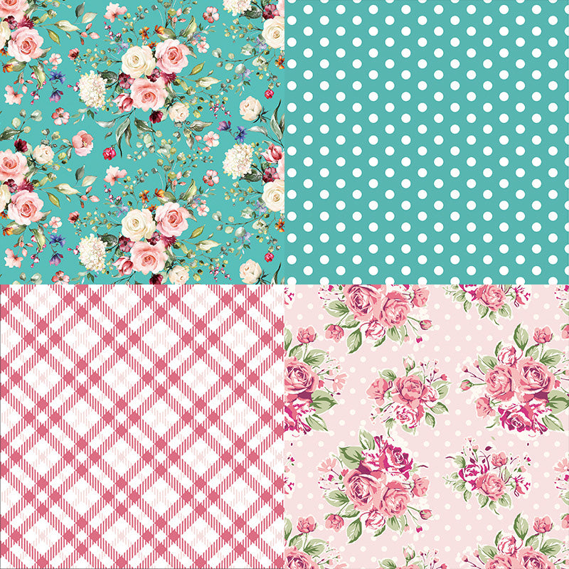 Kokorosa 24PCS DIY Scrapbook & Cardmaking Flower Background Paper