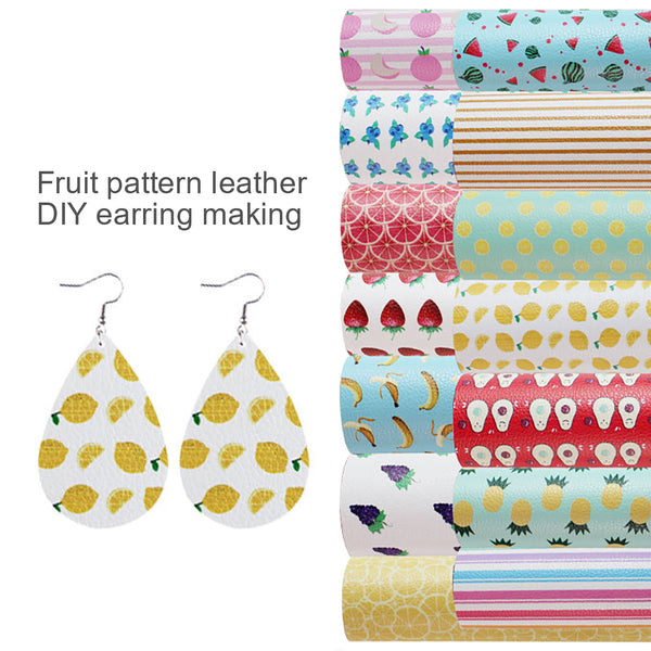 Kokorosa Fruit Pattern DIY Faux Leather Material  (15 Colors)