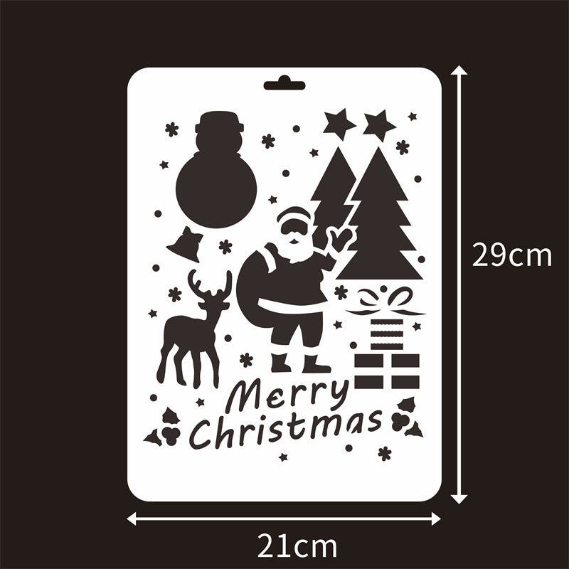 Kokorosa Fun Christmas DIY Painting Hollow Stencil Set（16 Pcs）