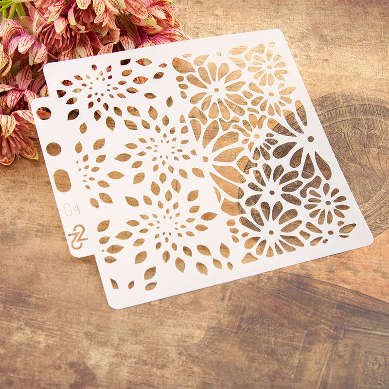 Kokorosa Gorgeous Flower Double Spell DIY Painting Hollow Stencil