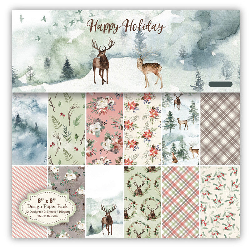 Kokorosa 6" Scrapbook & Cardmaking Christmas Background Paper