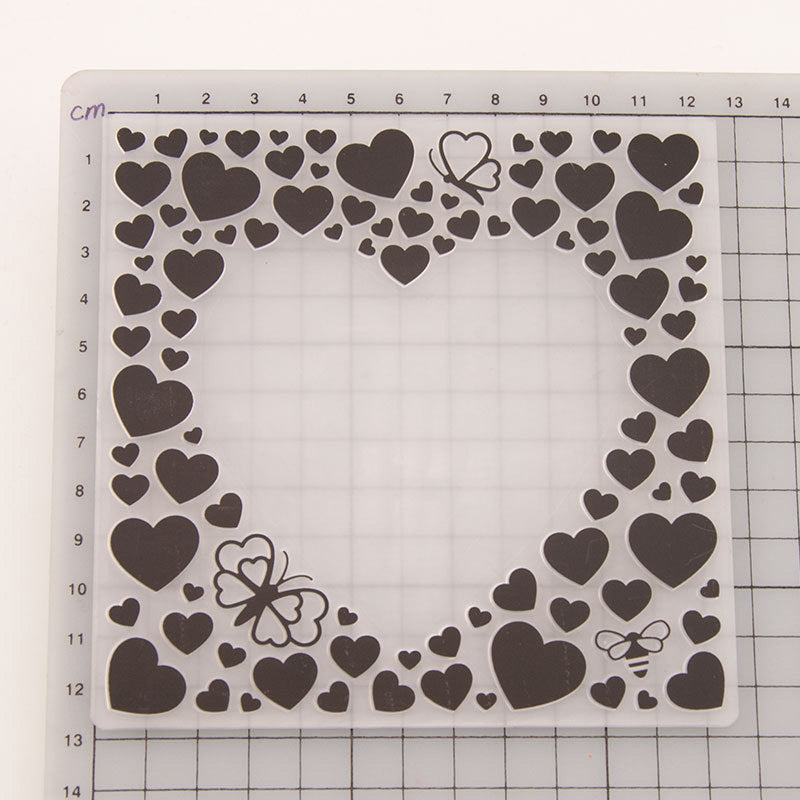 Kokorosa Love Heart Plastic Embossing Folder