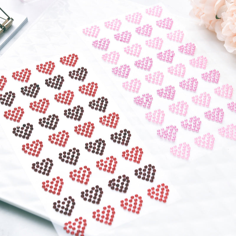 Kokorosa Heart-shaped Decoration Self Adhesive 3D Acrylic Semicircle Pearl Stickers