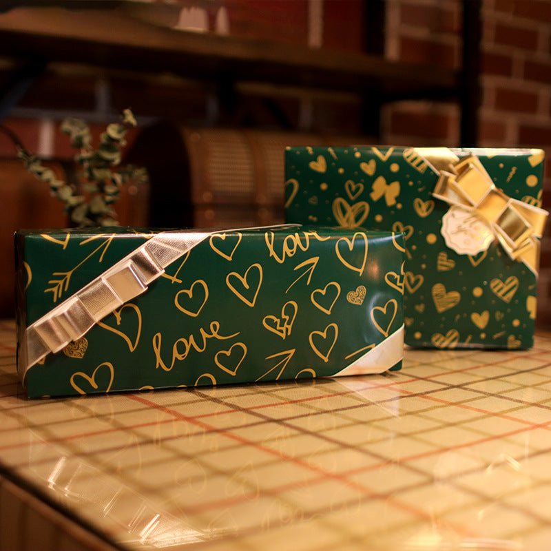 kokorosa Heart Shape Emerald Waterproof Wrapping Paper (4 Choices)