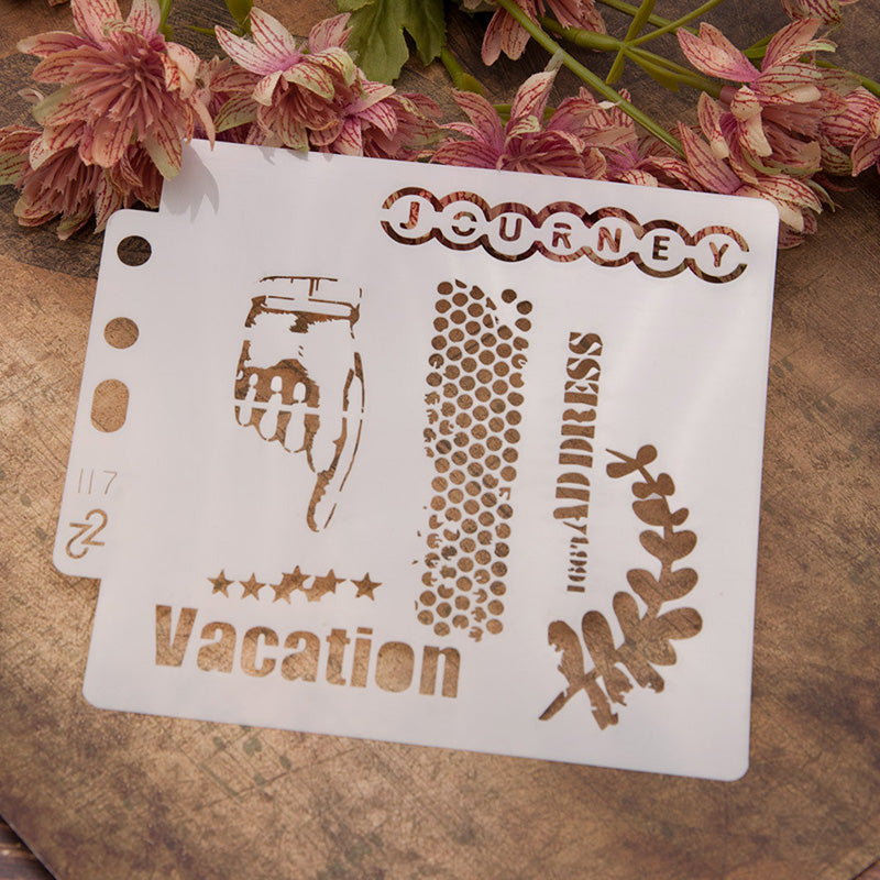 Kokorosa Holiday Travel Text DIY Painting Hollow Stencil