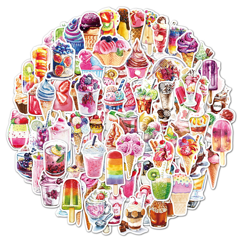 Kokorosa Ice Cream and Cold Drinks Stickers (100pcs)