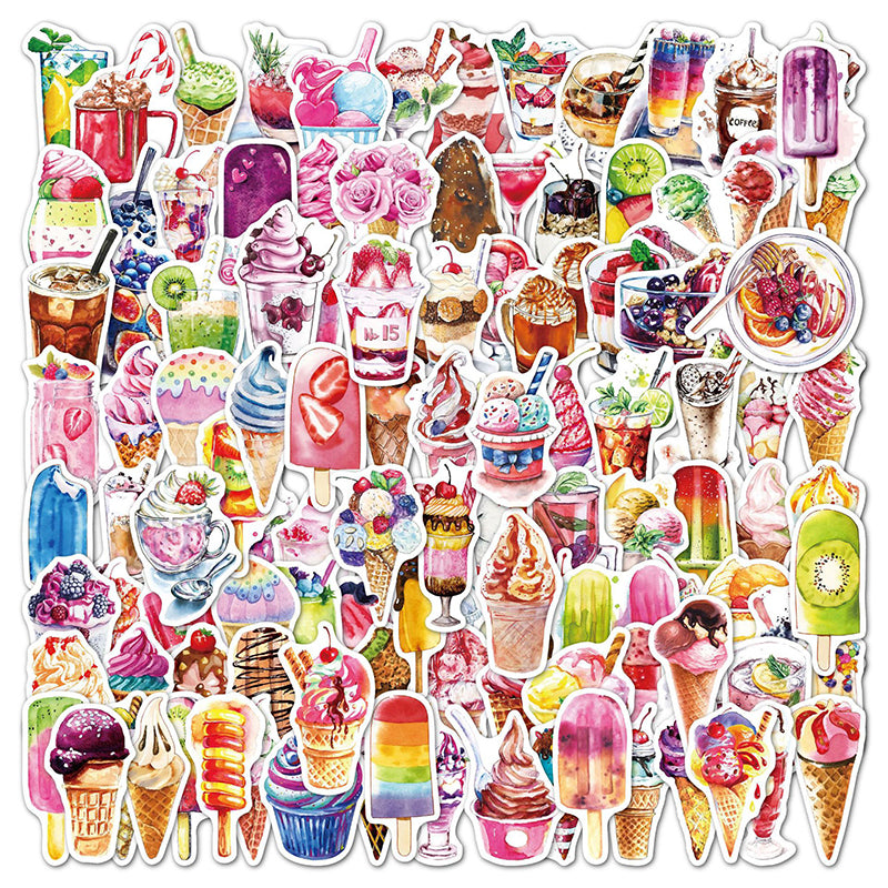 Kokorosa Ice Cream and Cold Drinks Stickers (100pcs)