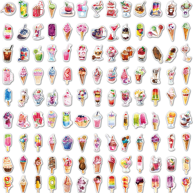 Kokorosa Ice Cream and Cold Drinks Stickers (100pcs)