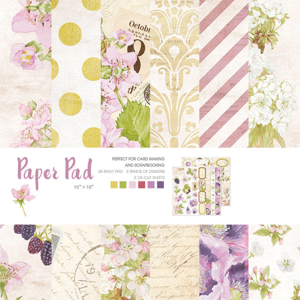Kokorosa 24PCS  10" Purple Flowers DIY Scrapbook & Cardstock Paper