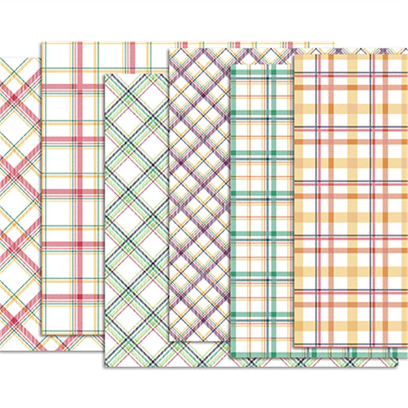 Kokorosa 24PCS  6" Basic Grid Pattern DIY Scrapbook & Cardstock Paper