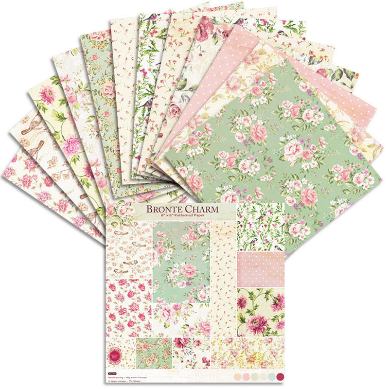 Kokorosa 24PCS  6" Bronte Charm DIY Scrapbook & Cardmaking Paper