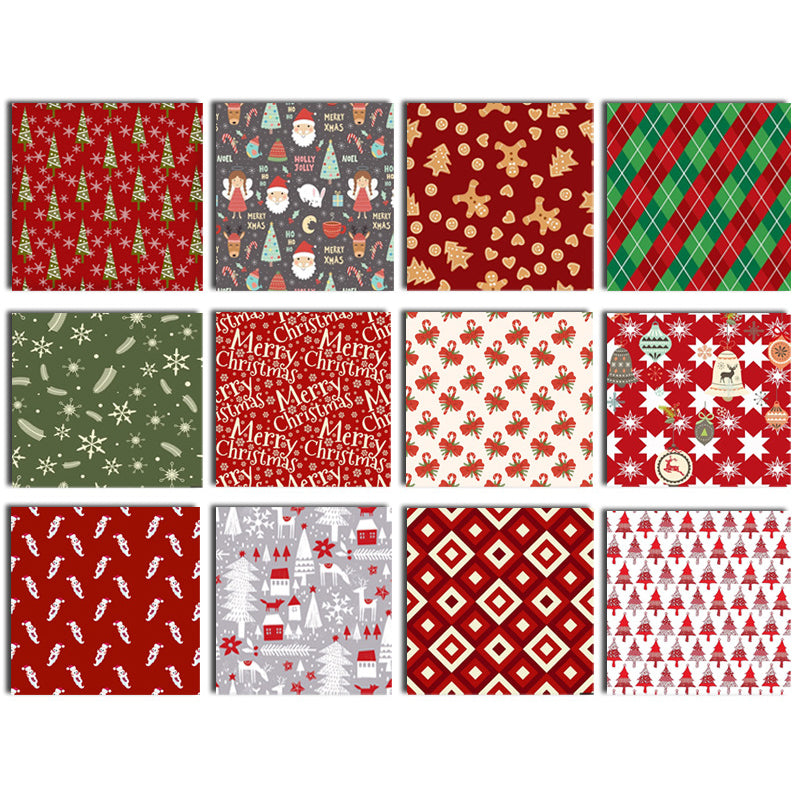 Kokorosa 24PCS  6" Christmas Texture DIY Scrapbook & Cardmaking Paper
