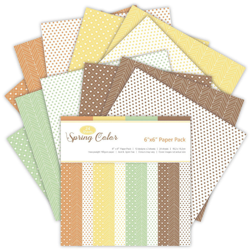 Kokorosa 24PCS  6" Dot Pattern DIY Scrapbook & Cardstock Paper