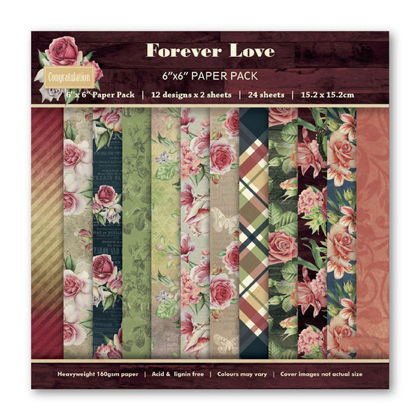 Kokorosa 24PCS  6" Forever Love  DIY Scrapbook & Cardmaking Paper