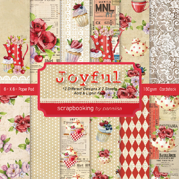 Kokorosa 24PCS  6" Joyful Afternoon DIY Scrapbook & Cardstock Paper