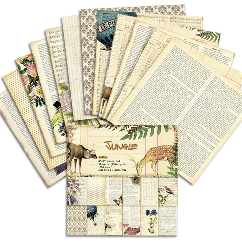 Kokorosa 24PCS  6" Jungle  DIY Scrapbook & Cardmaking Paper