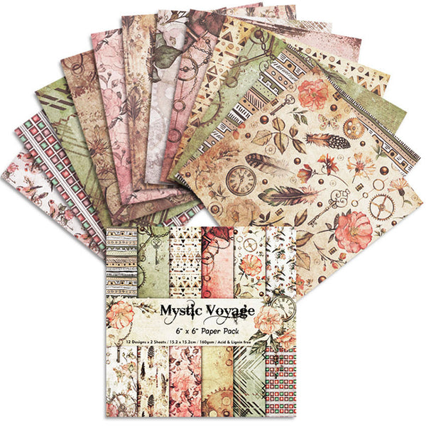 Kokorosa 24PCS  6" Mystic Voyage  DIY Scrapbook & Cardmaking Paper