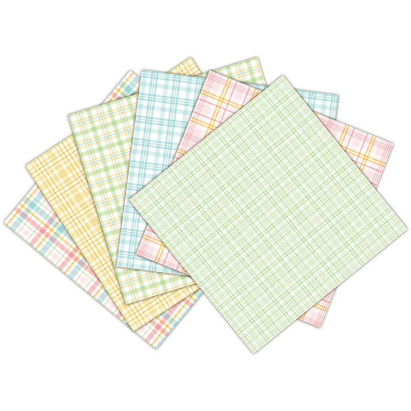 Kokorosa 24PCS  6" Perfectly Plaid DIY Scrapbook & Cardmaking Paper