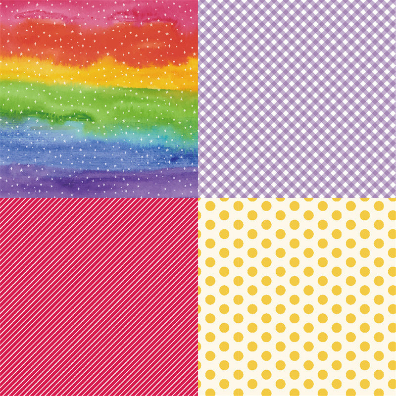 Kokorosa 24PCS  6" Rainbow DIY Scrapbook & Cardmaking Paper