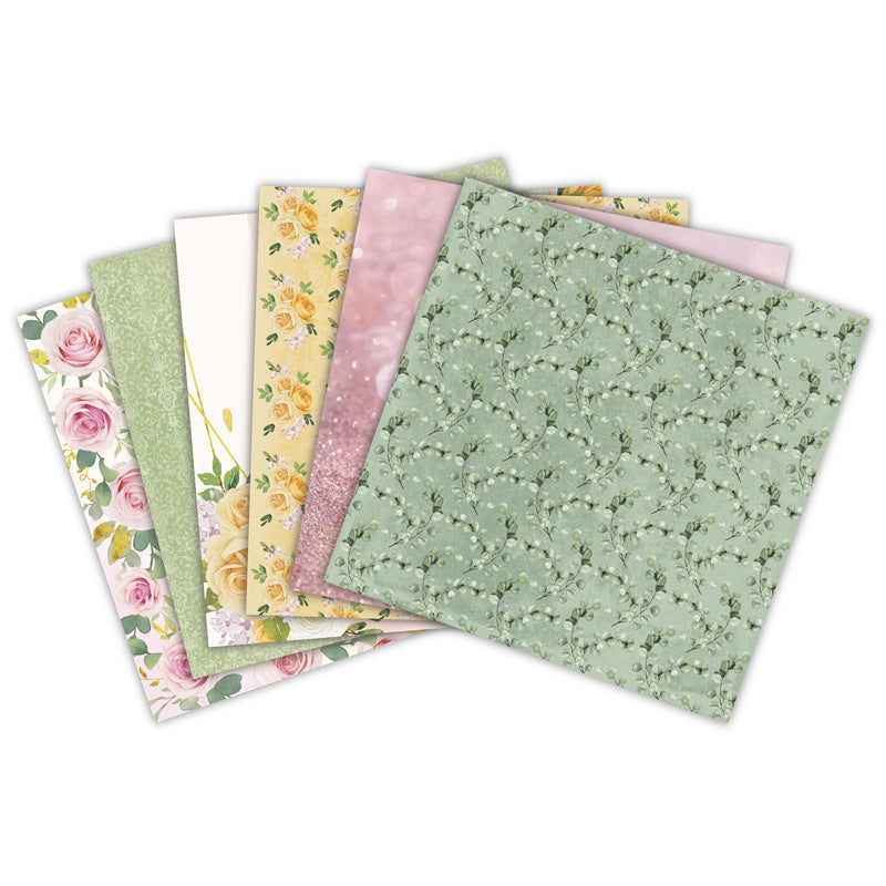 Kokorosa 24PCS  6" Rose Pattern  DIY Scrapbook & Card Making Paper