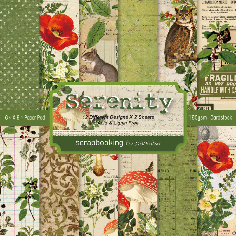 Kokorosa 24PCS  6" Serenity DIY Scrapbook & Cardstock Paper