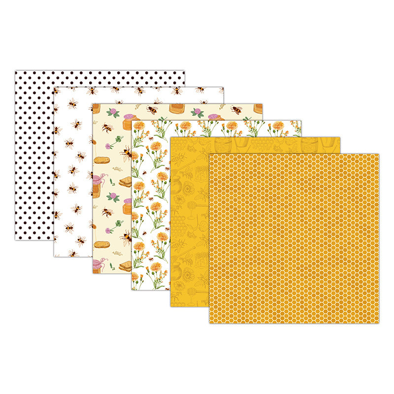 Kokorosa 24PCS  6" The Bee DIY Scrapbook & Cardmaking Paper