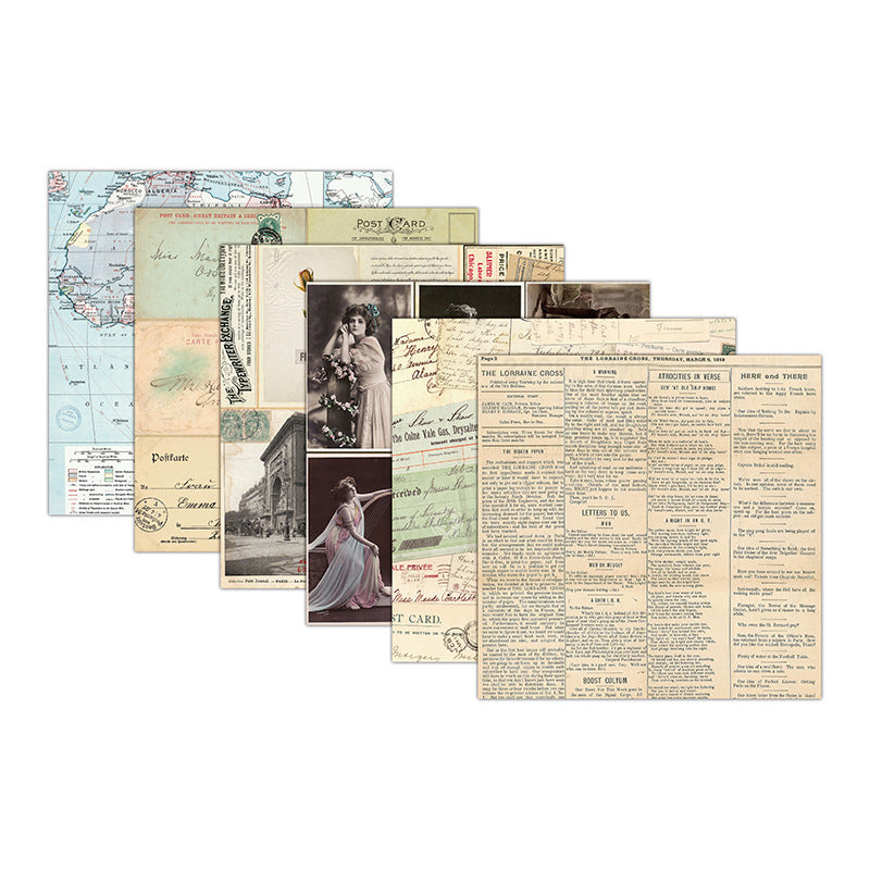 Kokorosa 24PCS  6" Vintage Emporium DIY Scrapbook & Cardmaking Paper