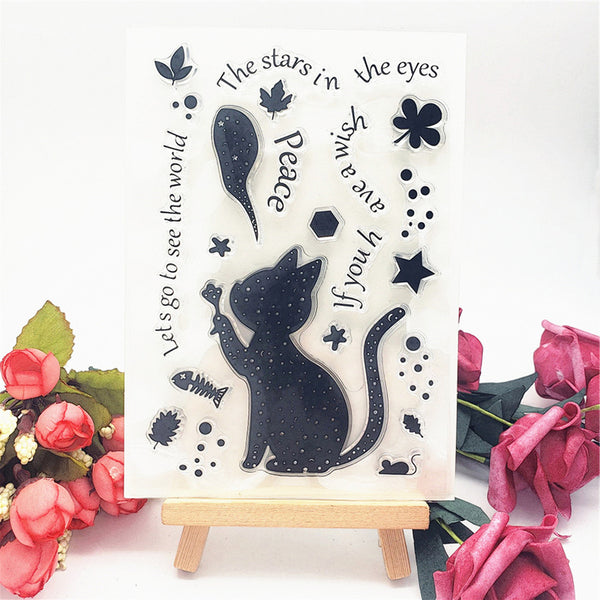 Kokorosa Cat Silhouette Clear Stamps