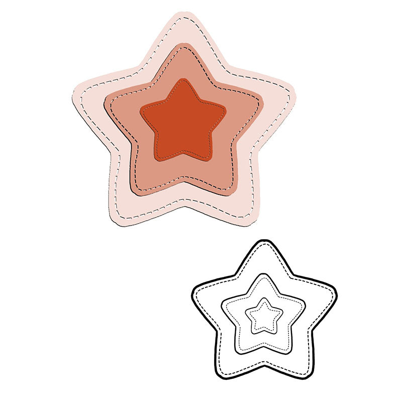 Kokorosa Cute Star Nesting Metal Cutting Dies