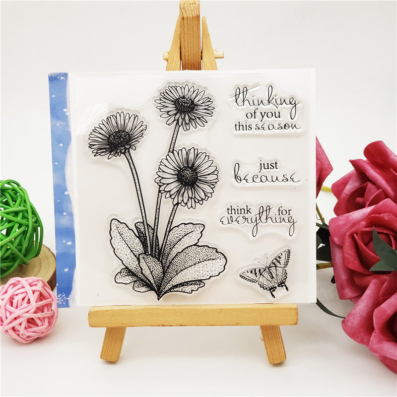 Kokorosa Daisy Flower Clear Stamps