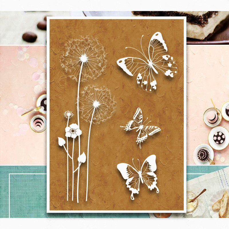 Kokorosa Dandelion and Butterfly Clear Stamps