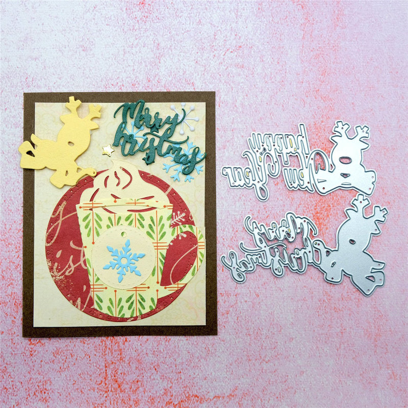 Kokorosa ELK With Merry Christmas Metal Cutting Dies