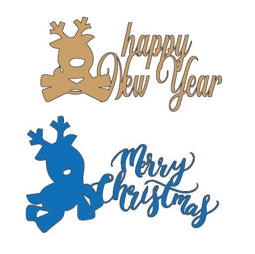 Kokorosa ELK With Merry Christmas Metal Cutting Dies