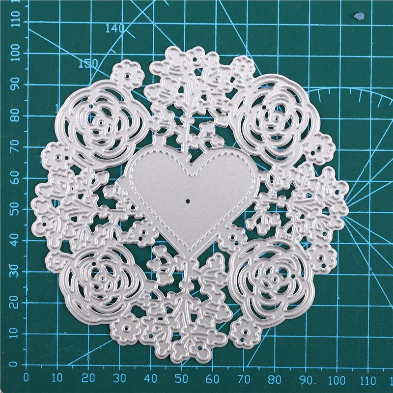 Kokorosa Flower Heart Background Metal Cutting Dies